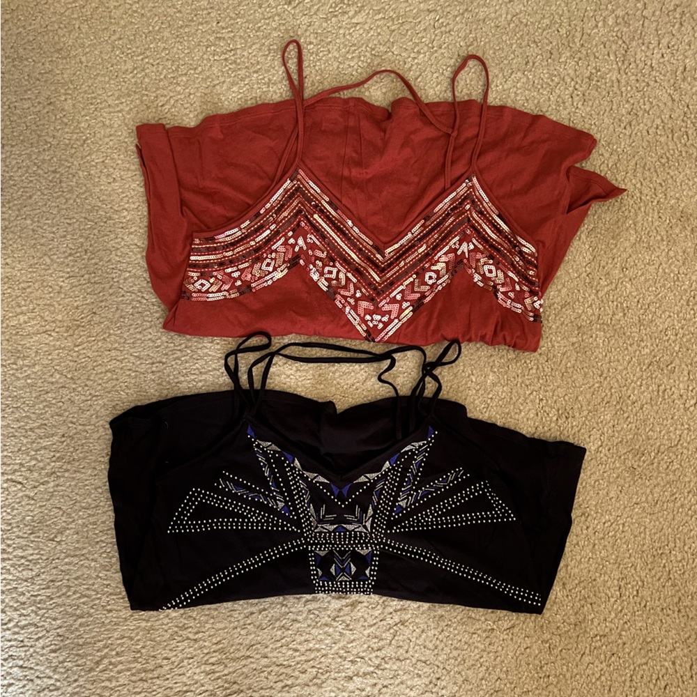 2 Express embellished tanks